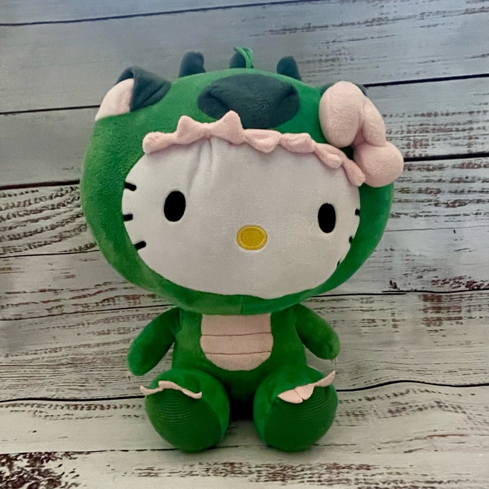 Hello Kitty Green Dinosaur Plush